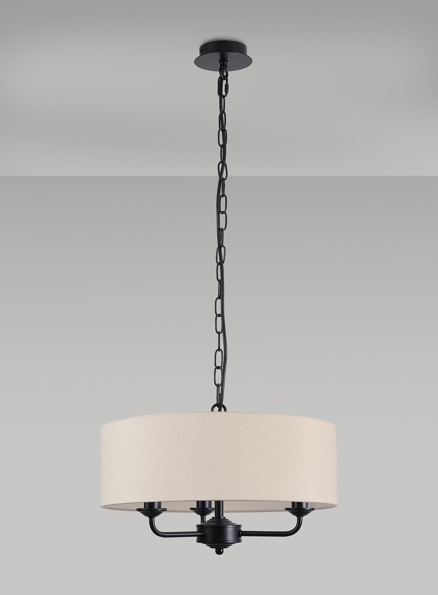 Banyan 45cm 3 Light Pendant Matt Black, Nude Beige/Moonlight DK1019  Deco Banyan